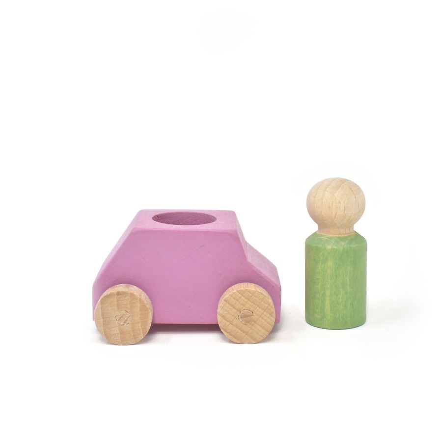 Lubulona Small World Play | Lubulona Lubulona Small World Play Lubulona Car Pink With Mint Figure