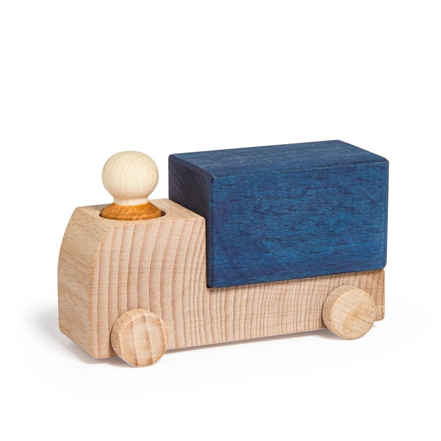 Lubulona Small World Play | Lubulona Lubulona Small World Play Lubulona Blue Truck With Ochre Figure