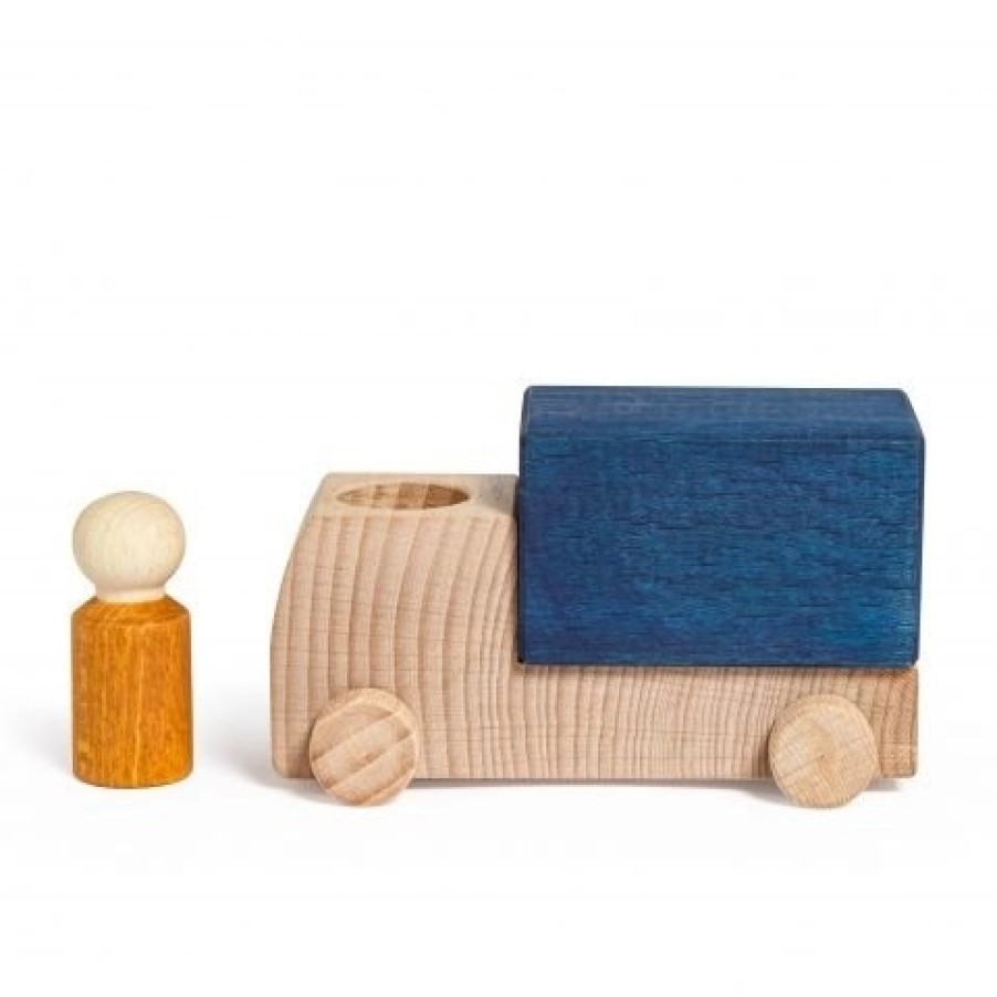 Lubulona Small World Play | Lubulona Lubulona Small World Play Lubulona Blue Truck With Ochre Figure