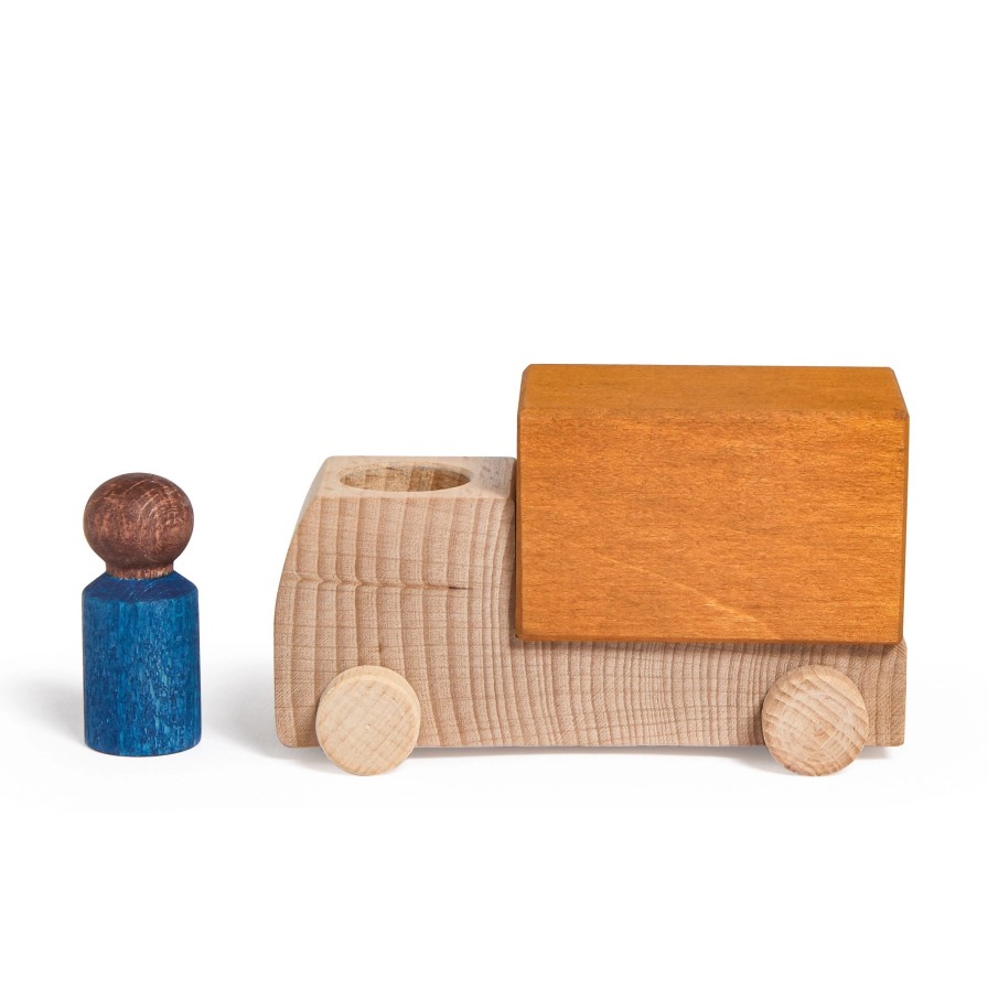 Lubulona Small World Play | Lubulona Lubulona Small World Play Lubulona Ochre Truck With Blue Figure