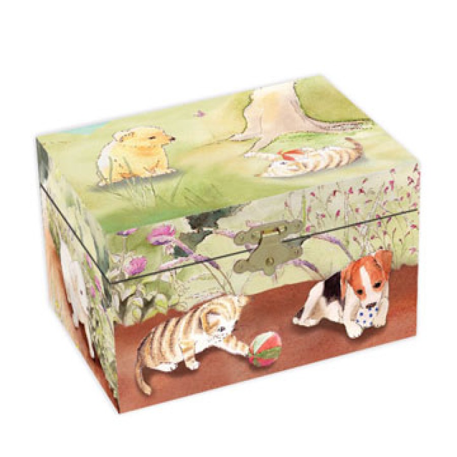 Music Boxes | Enchantmints Music Boxes Enchantmints Music Box Playful Pets Small