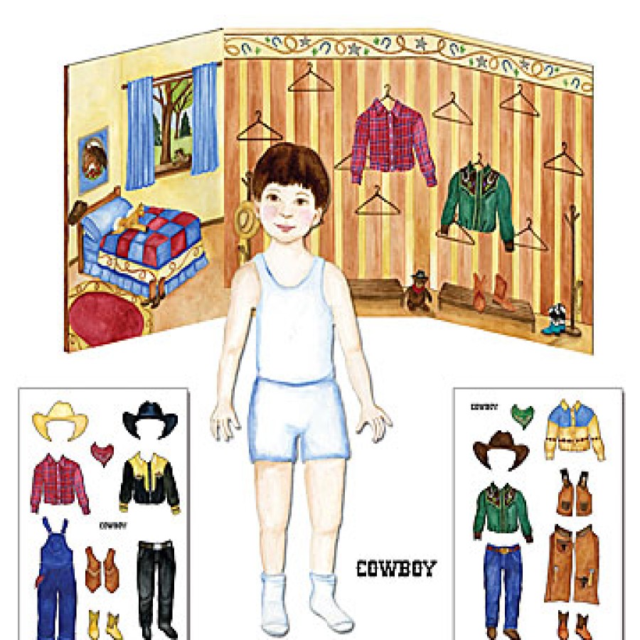 Pocket Money Toys | Enchantmints Pocket Money Toys Enchantmints Paper Doll Cowboy