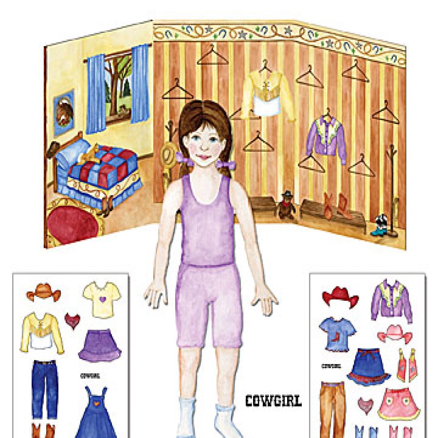 Pocket Money Toys | Enchantmints Pocket Money Toys Enchantmints Paper Doll Cowgirl