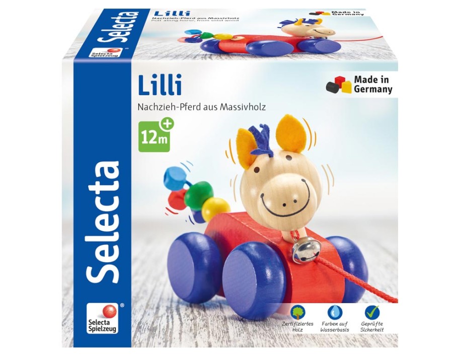 Push & Pull Toys | Selecta Push & Pull Toys Selecta Pullalong Lilli Horse