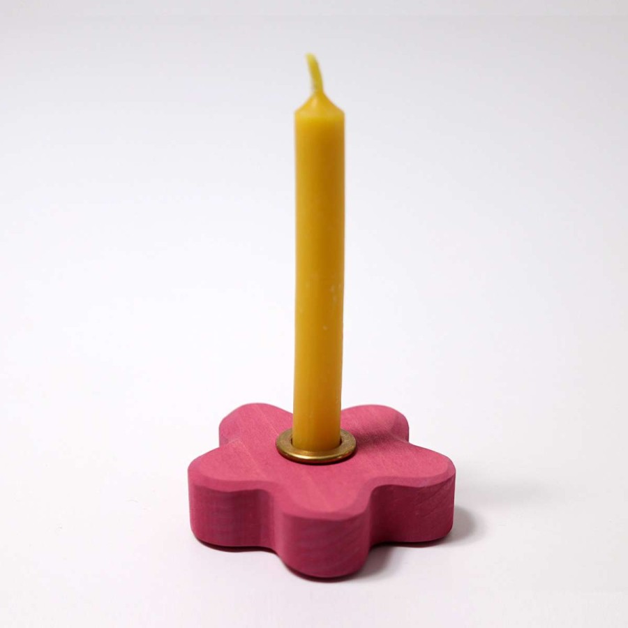 Easter | Grimm’s Wooden Toys Easter Grimm'S Candle Holder Pink Flower