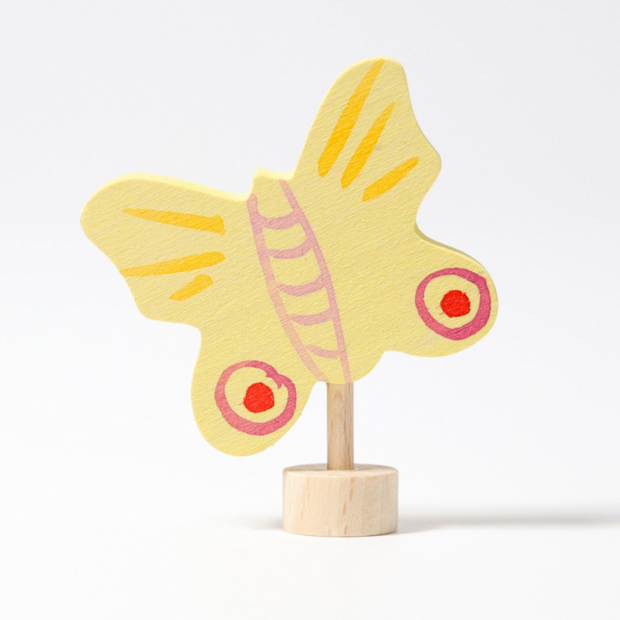 Grimm'S Birthday Rings & Decorations | Grimm’s Wooden Toys Grimm'S Birthday Rings & Decorations Grimm'S Butterfly Yellow Decoration