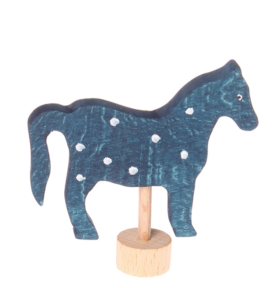 Grimm'S Birthday Rings & Decorations | Grimm’s Wooden Toys Grimm'S Birthday Rings & Decorations Grimm'S Blue Horse Decoration