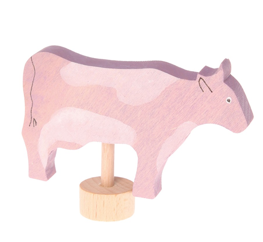 Grimm'S Birthday Rings & Decorations | Grimm’s Wooden Toys Grimm'S Birthday Rings & Decorations Grimm'S Cow With Flecks Decoration