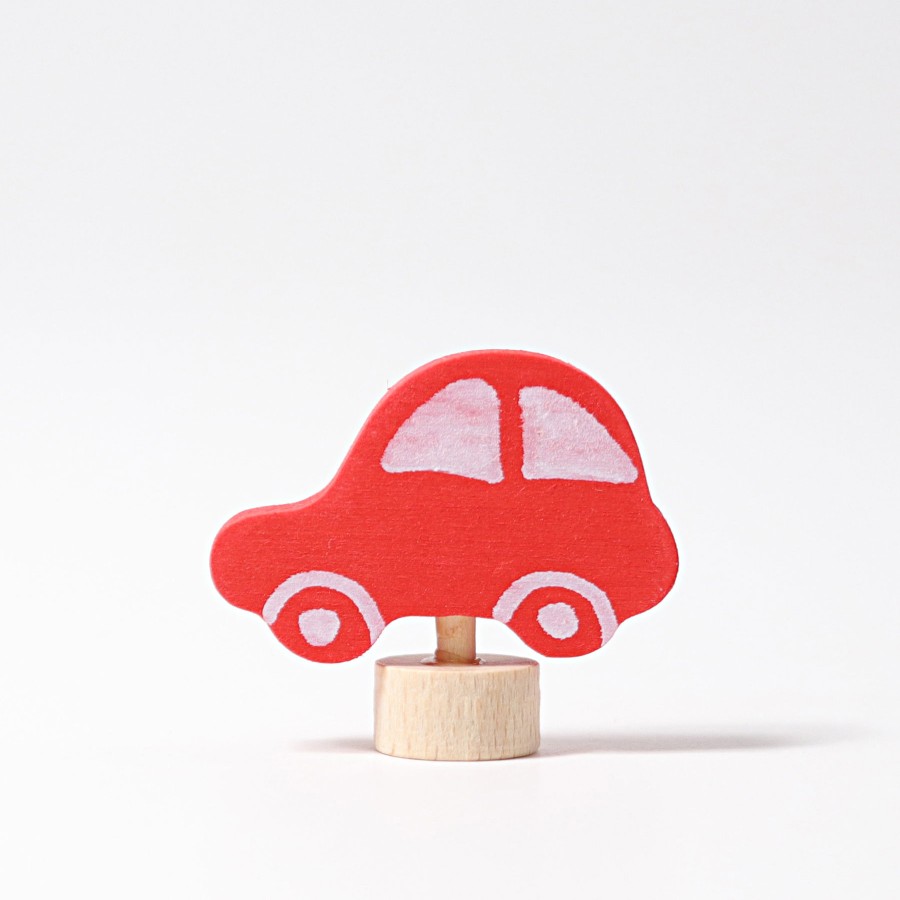 Grimm'S Birthday Rings & Decorations | Grimm’s Wooden Toys Grimm'S Birthday Rings & Decorations Grimm'S Car Red Decoration