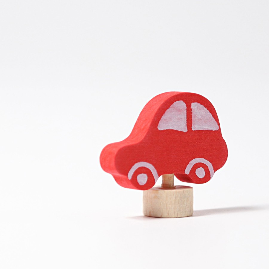 Grimm'S Birthday Rings & Decorations | Grimm’s Wooden Toys Grimm'S Birthday Rings & Decorations Grimm'S Car Red Decoration