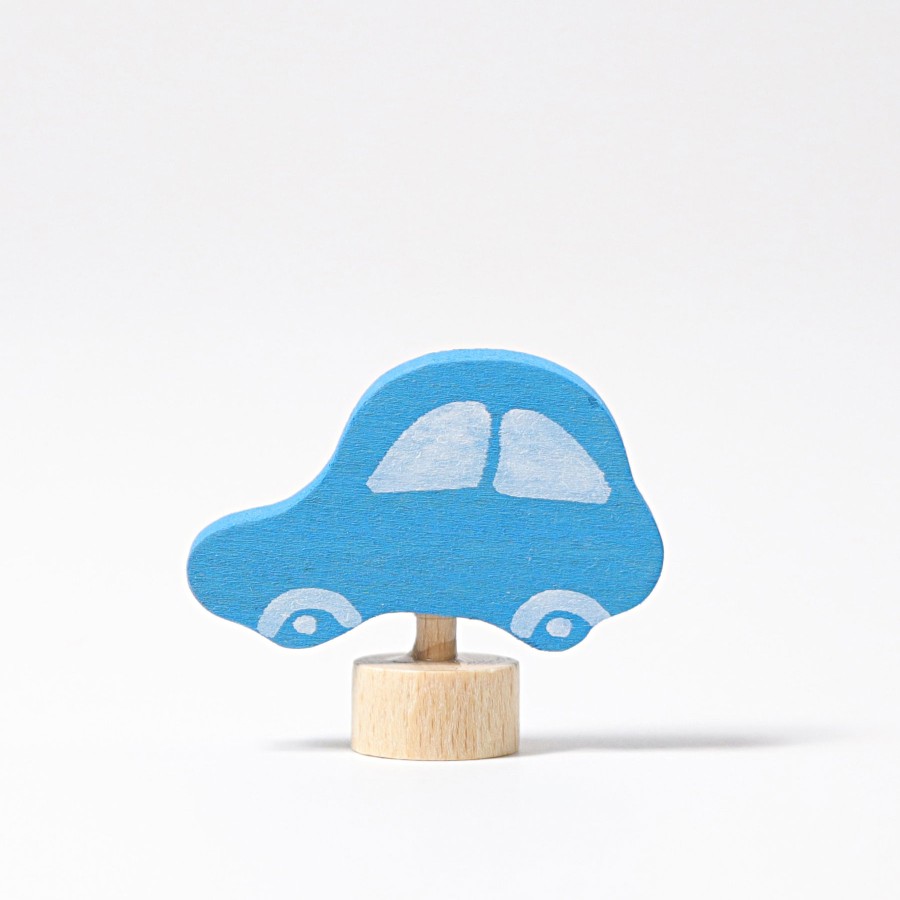 Grimm'S Birthday Rings & Decorations | Grimm’s Wooden Toys Grimm'S Birthday Rings & Decorations Grimm'S Car Blue Decoration