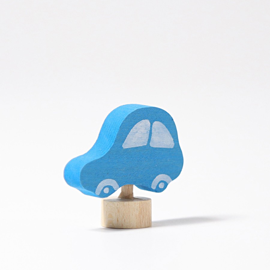 Grimm'S Birthday Rings & Decorations | Grimm’s Wooden Toys Grimm'S Birthday Rings & Decorations Grimm'S Car Blue Decoration