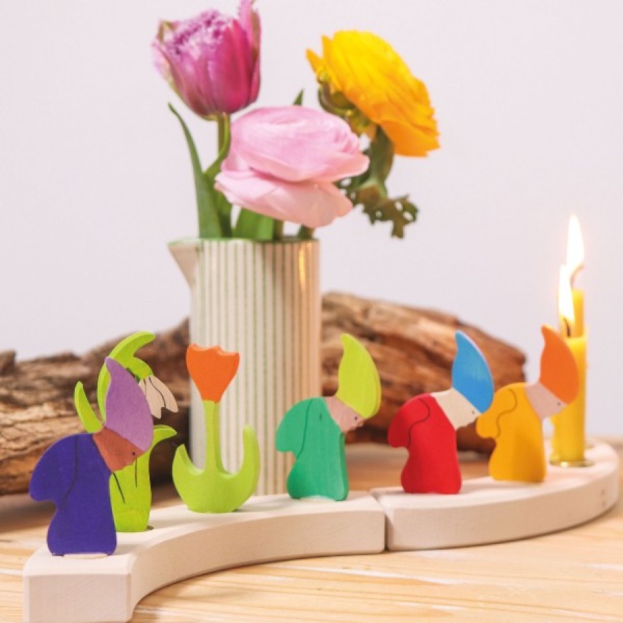 Grimm'S Birthday Rings & Decorations | Grimm’s Wooden Toys Grimm'S Birthday Rings & Decorations Grimm'S Dwarf Spring Decoration