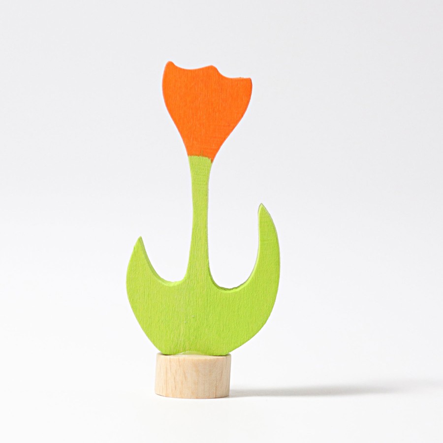 Grimm'S Birthday Rings & Decorations | Grimm’s Wooden Toys Grimm'S Birthday Rings & Decorations Grimm'S Tulip Decoration, Orange