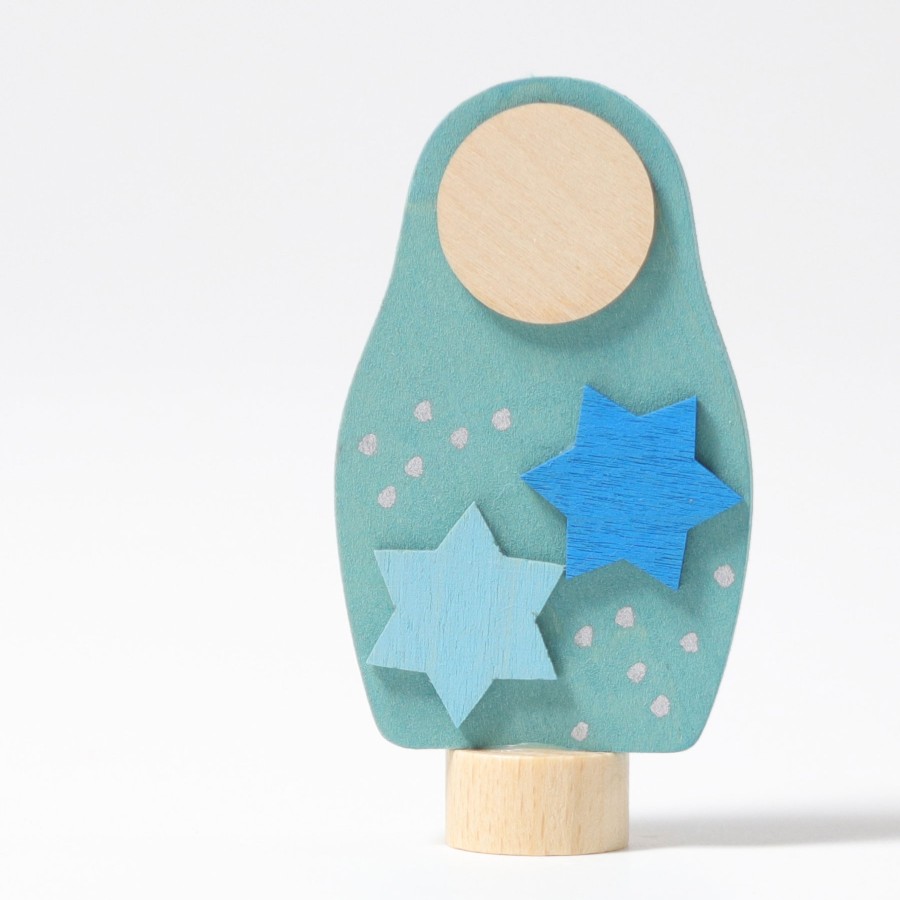 Grimm'S Birthday Rings & Decorations | Grimm’s Wooden Toys Grimm'S Birthday Rings & Decorations Grimm'S Matryoshka Decoration Blue