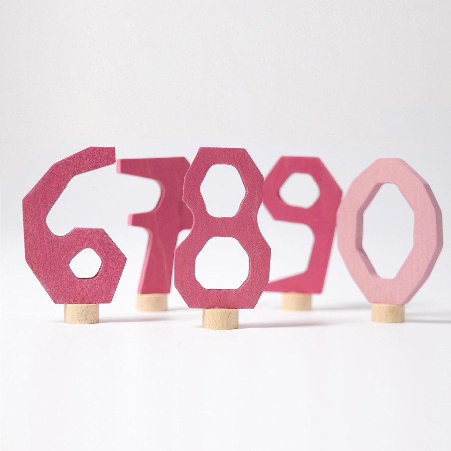 Grimm'S Birthday Rings & Decorations | Grimm’s Wooden Toys Grimm'S Birthday Rings & Decorations Grimm'S Number Set Rose 6 - 9&0