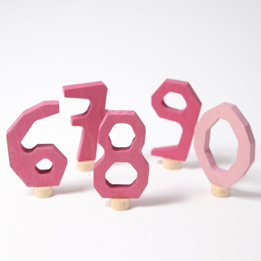 Grimm'S Birthday Rings & Decorations | Grimm’s Wooden Toys Grimm'S Birthday Rings & Decorations Grimm'S Number Set Rose 6 - 9&0