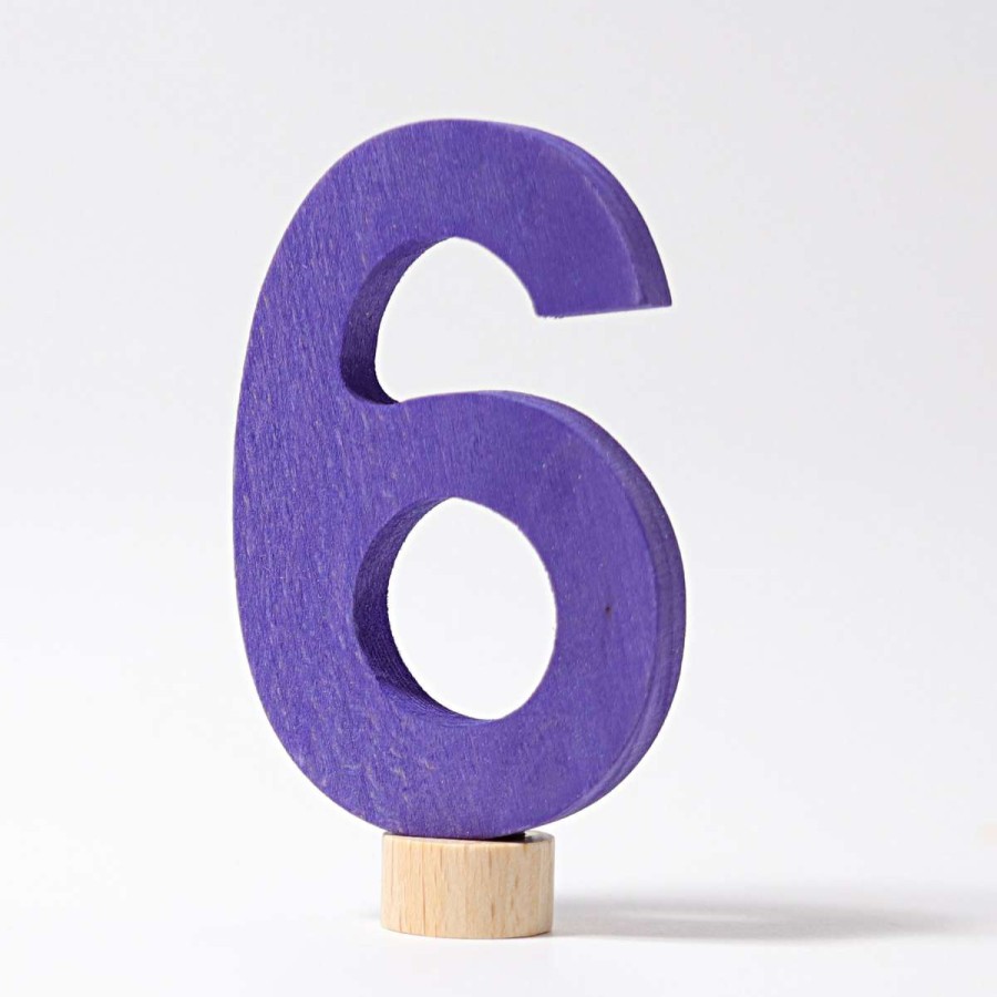 Grimm'S Birthday Rings & Decorations | Grimm’s Wooden Toys Grimm'S Birthday Rings & Decorations Grimm'S Decorative Number 6