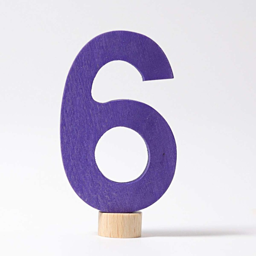 Grimm'S Birthday Rings & Decorations | Grimm’s Wooden Toys Grimm'S Birthday Rings & Decorations Grimm'S Decorative Number 6