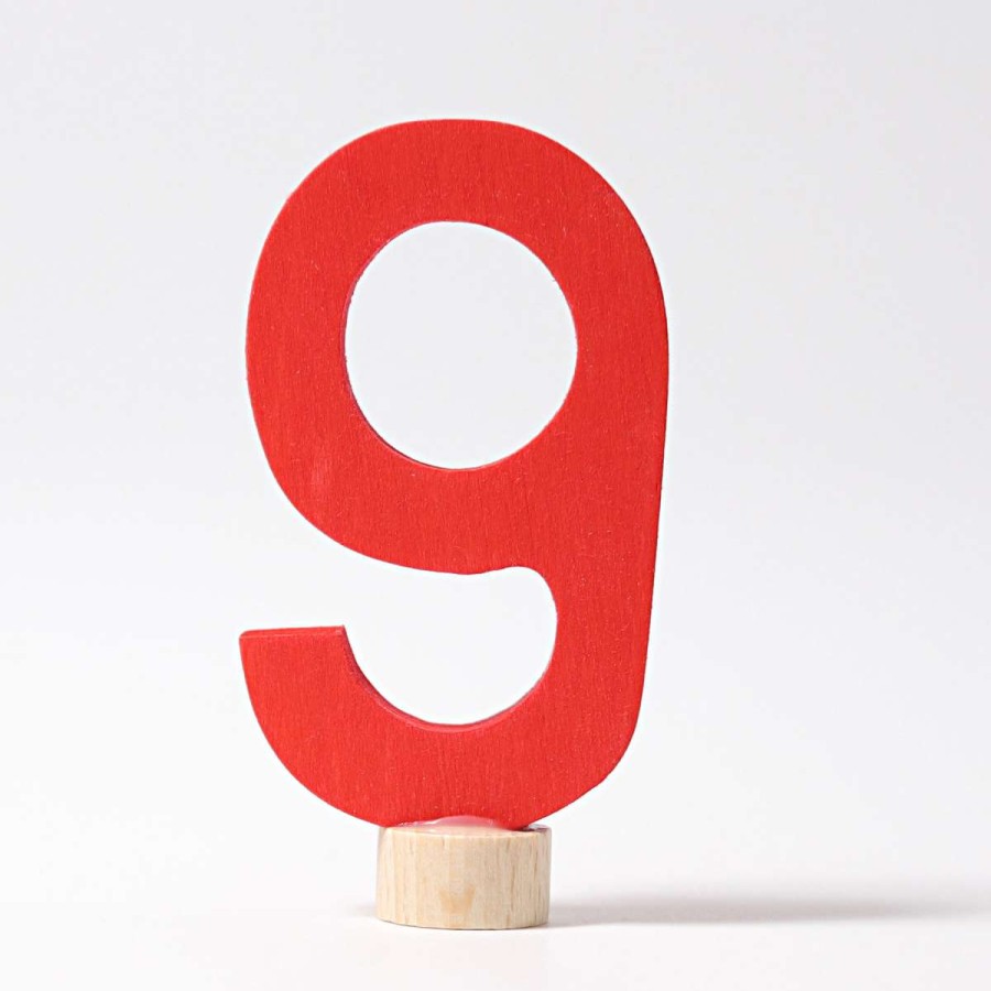 Grimm'S Birthday Rings & Decorations | Grimm’s Wooden Toys Grimm'S Birthday Rings & Decorations Grimm'S Decorative Number 9