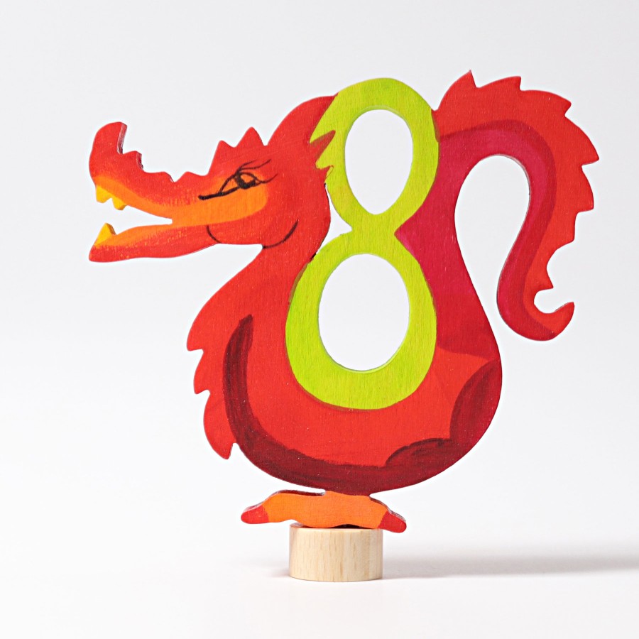 Grimm'S Birthday Rings & Decorations | Grimm’s Wooden Toys Grimm'S Birthday Rings & Decorations Grimm'S Fairy Figure Dragon 8 Decoration