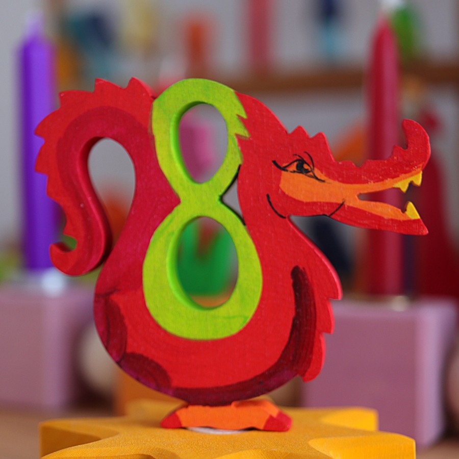 Grimm'S Birthday Rings & Decorations | Grimm’s Wooden Toys Grimm'S Birthday Rings & Decorations Grimm'S Fairy Figure Dragon 8 Decoration