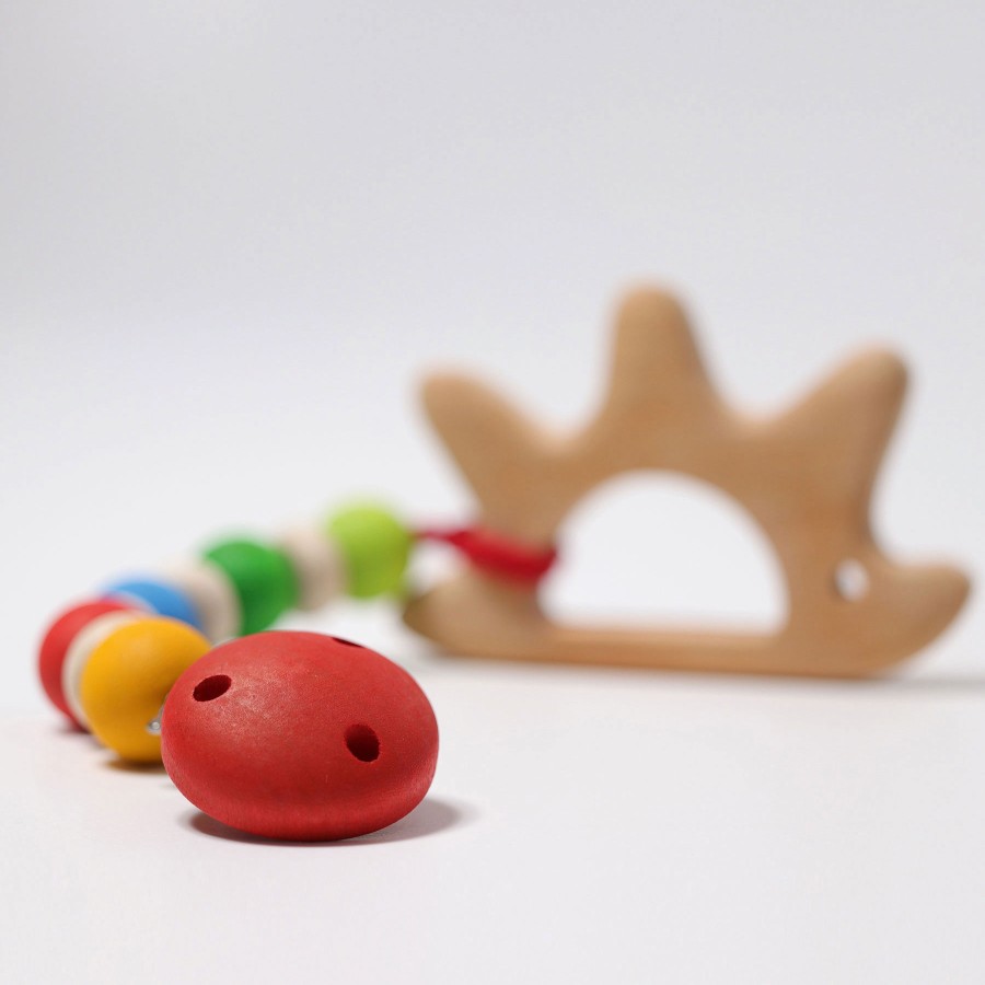 Wooden Rattles & Teething Toys | Grimm’s Wooden Toys Wooden Rattles & Teething Toys Grimm'S Grasping Toy Hedgehog