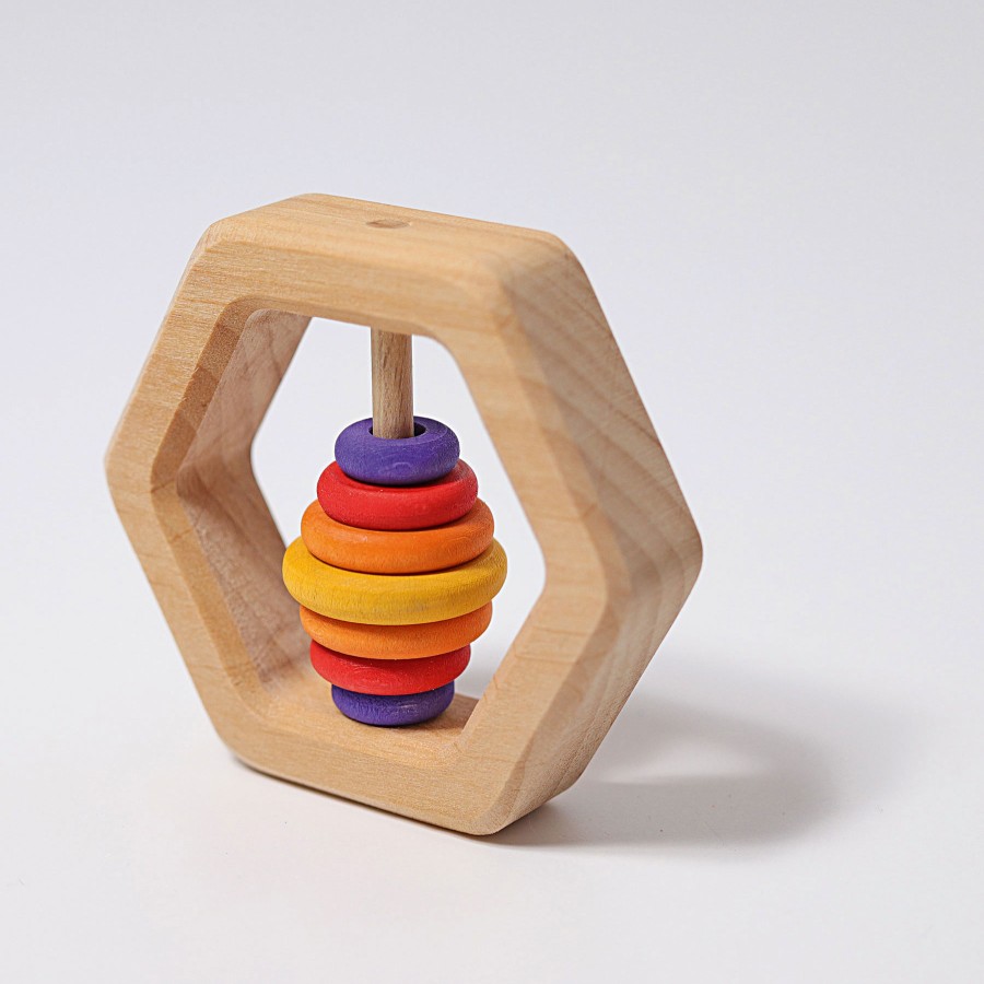 Wooden Rattles & Teething Toys | Grimm’s Wooden Toys Wooden Rattles & Teething Toys Grimm'S Rattle Hexagonal