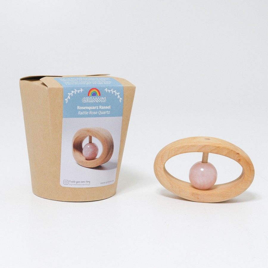 Wooden Rattles & Teething Toys | Grimm’s Wooden Toys Wooden Rattles & Teething Toys Grimm'S Rattle Rose Quartz