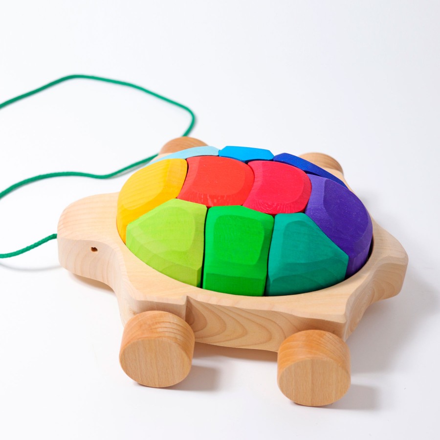 Push & Pull Toys | Grimm’s Wooden Toys Push & Pull Toys Grimm'S Pullalong Turtle