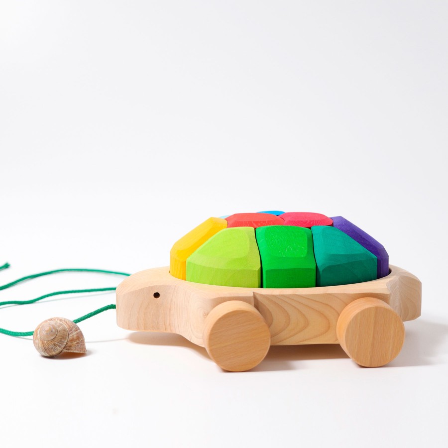 Push & Pull Toys | Grimm’s Wooden Toys Push & Pull Toys Grimm'S Pullalong Turtle