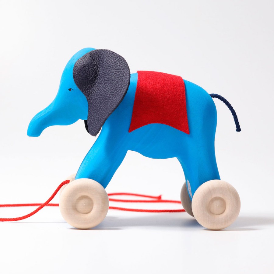 Push & Pull Toys | Grimm’s Wooden Toys Push & Pull Toys Grimm'S Pullalong Elephant Otto