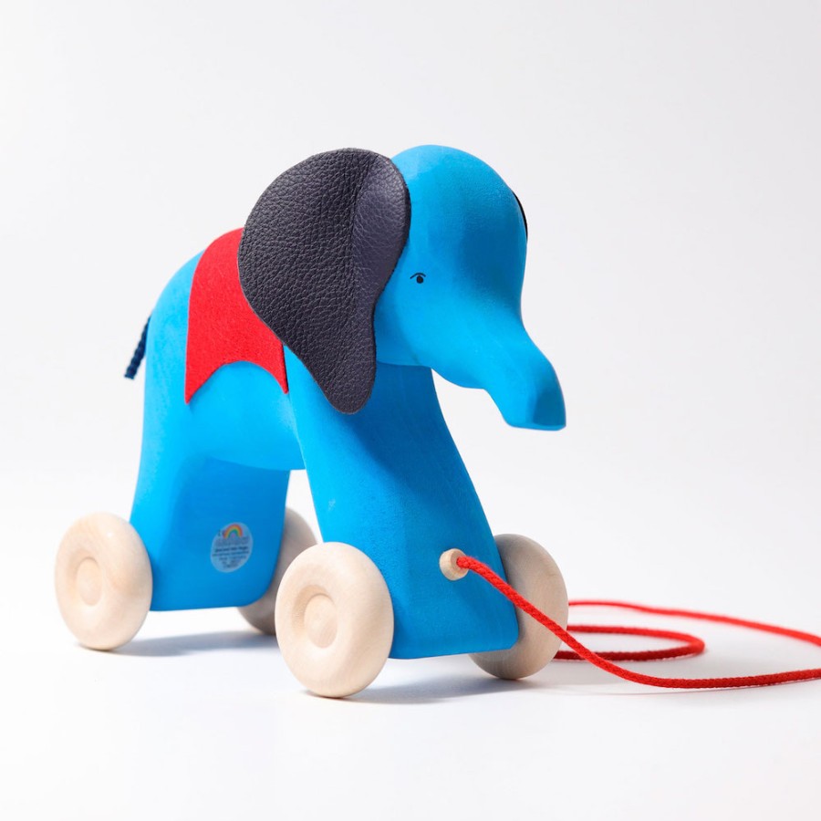 Push & Pull Toys | Grimm’s Wooden Toys Push & Pull Toys Grimm'S Pullalong Elephant Otto