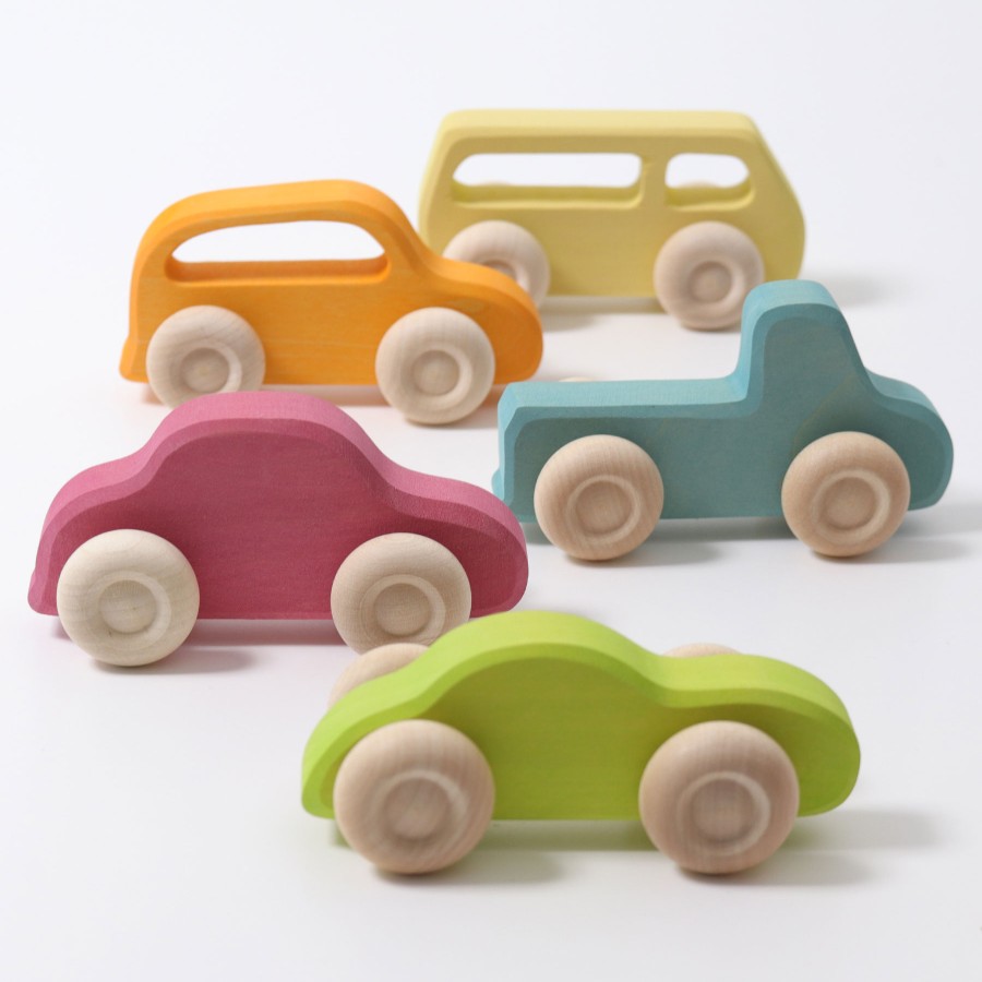 Wooden Cars: Grimm'S | Grimm’s Wooden Toys Wooden Cars: Grimm'S Grimm'S Cars Slimline, Set Of 5