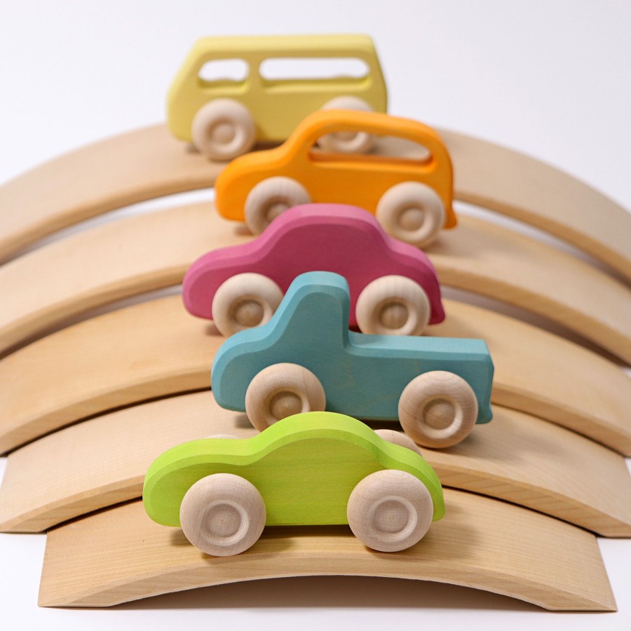 Wooden Cars: Grimm'S | Grimm’s Wooden Toys Wooden Cars: Grimm'S Grimm'S Cars Slimline, Set Of 5