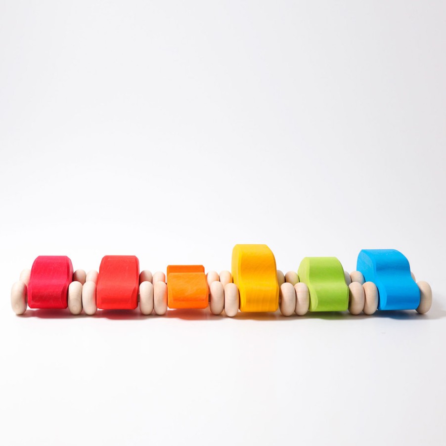 Wooden Cars: Grimm'S | Grimm’s Wooden Toys Wooden Cars: Grimm'S Grimm'S Cars Coloured, Set Of 6