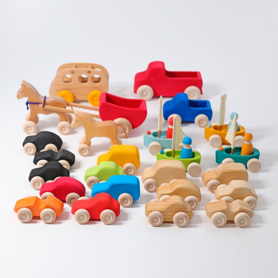 Wooden Cars: Grimm'S | Grimm’s Wooden Toys Wooden Cars: Grimm'S Grimm'S Truck Blue, Small