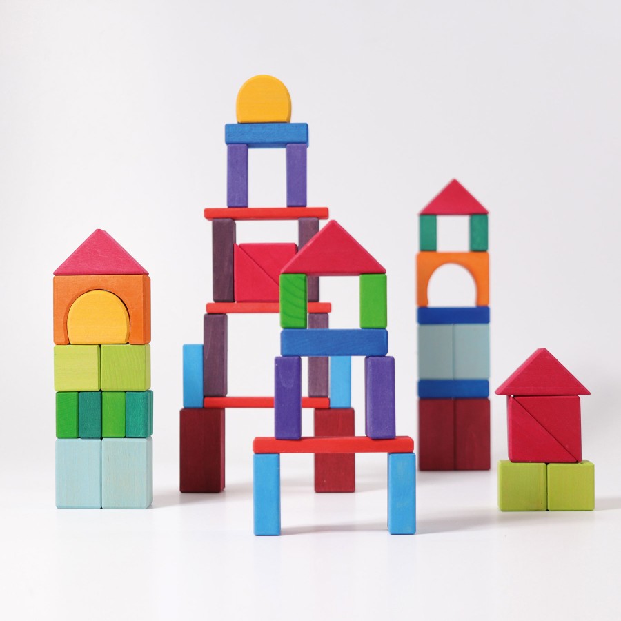 Blocks & Floor Play | Grimm’s Wooden Toys Blocks & Floor Play Grimm'S Blocks Geometric Coloured, 60