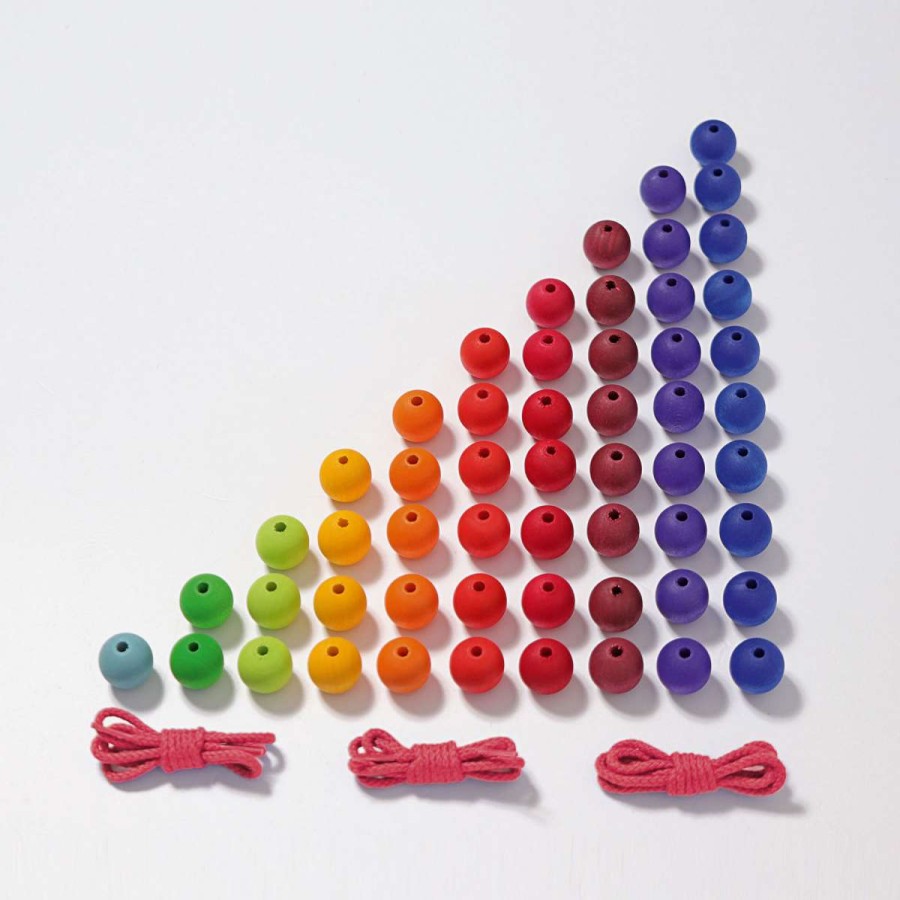 Literacy & Maths | Grimm’s Wooden Toys Literacy & Maths Grimm'S Colourful Bead Stairs