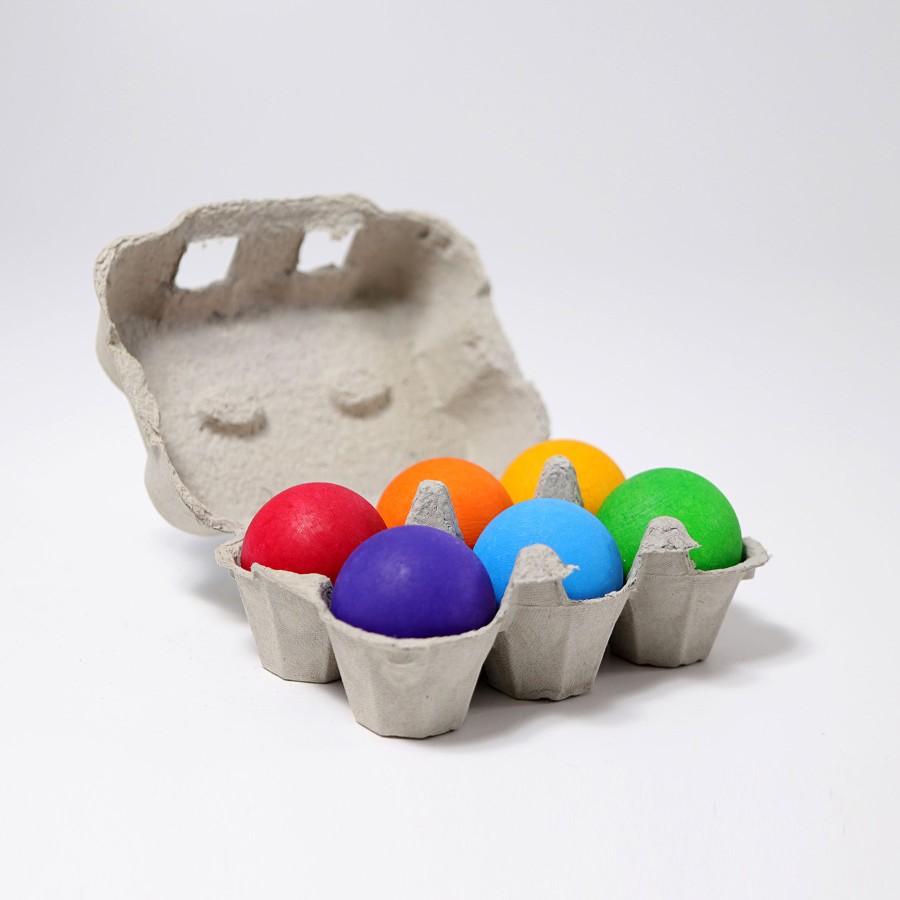 Grimm'S Rainbows & Creative Play | Grimm’s Wooden Toys Grimm'S Rainbows & Creative Play Grimm'S Balls Large Rainbow, Set Of 6