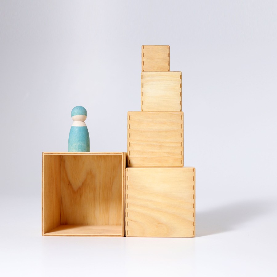 My First Grimm'S | Grimm’s Wooden Toys My First Grimm'S Grimm'S Stacking Boxes Small Natural