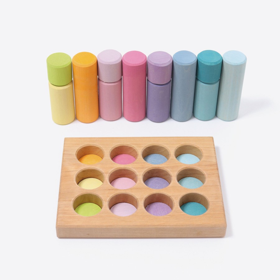 My First Grimm'S | Grimm’s Wooden Toys My First Grimm'S Grimm'S Rollers Small Sorting Game Pastel