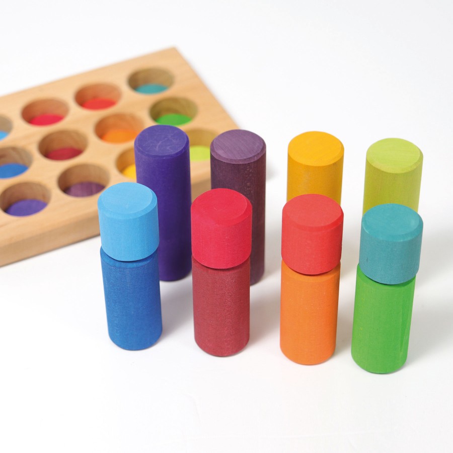 My First Grimm'S | Grimm’s Wooden Toys My First Grimm'S Grimm'S Rollers Small Sorting Game Rainbow