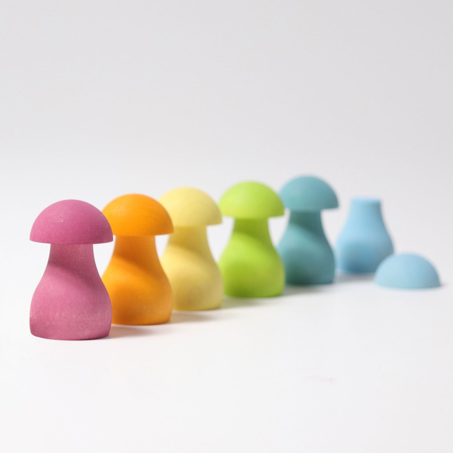 Hammer, Stack & Sort | Grimm’s Wooden Toys Hammer, Stack & Sort Grimm'S Sorting Mushrooms Pastel