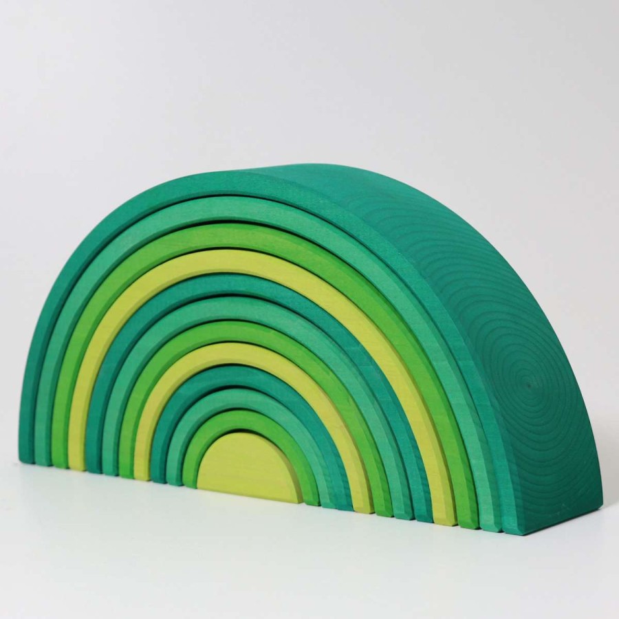 Grimm'S Rainbows & Creative Play | Grimm’s Wooden Toys Grimm'S Rainbows & Creative Play Grimm'S Large Rainbow Forest Green New 2022 | Honeybee Toys