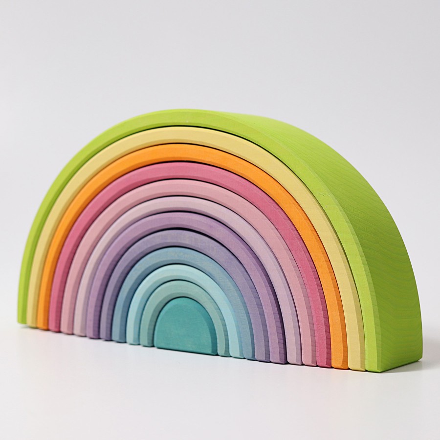 Grimm'S Rainbows & Creative Play | Grimm’s Wooden Toys Grimm'S Rainbows & Creative Play Grimm'S Rainbow Large Pastel