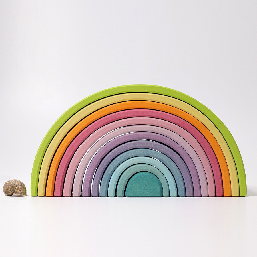 Grimm'S Rainbows & Creative Play | Grimm’s Wooden Toys Grimm'S Rainbows & Creative Play Grimm'S Rainbow Large Pastel