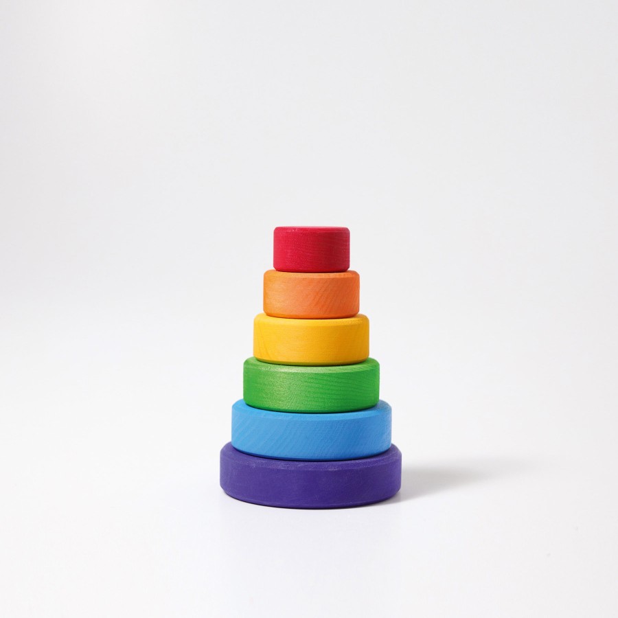 My First Grimm'S | Grimm’s Wooden Toys My First Grimm'S Grimm'S Conical Tower Small Rainbow