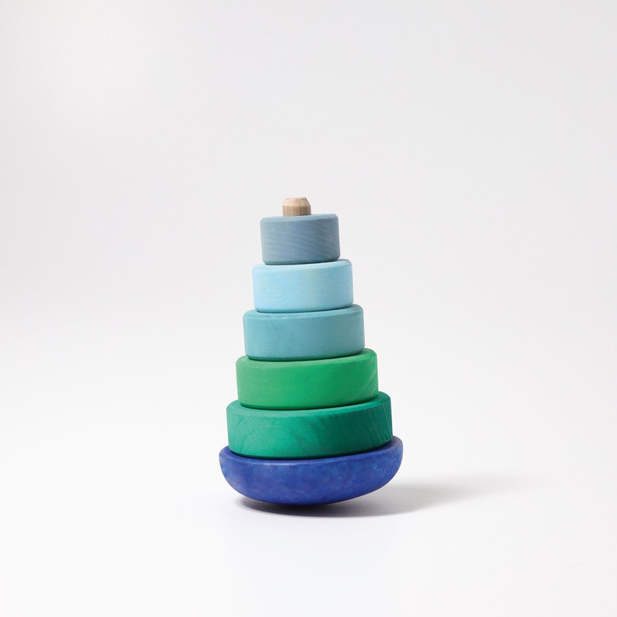 My First Grimm'S | Grimm’s Wooden Toys My First Grimm'S Grimm'S Conical Tower Wobbly, Blue