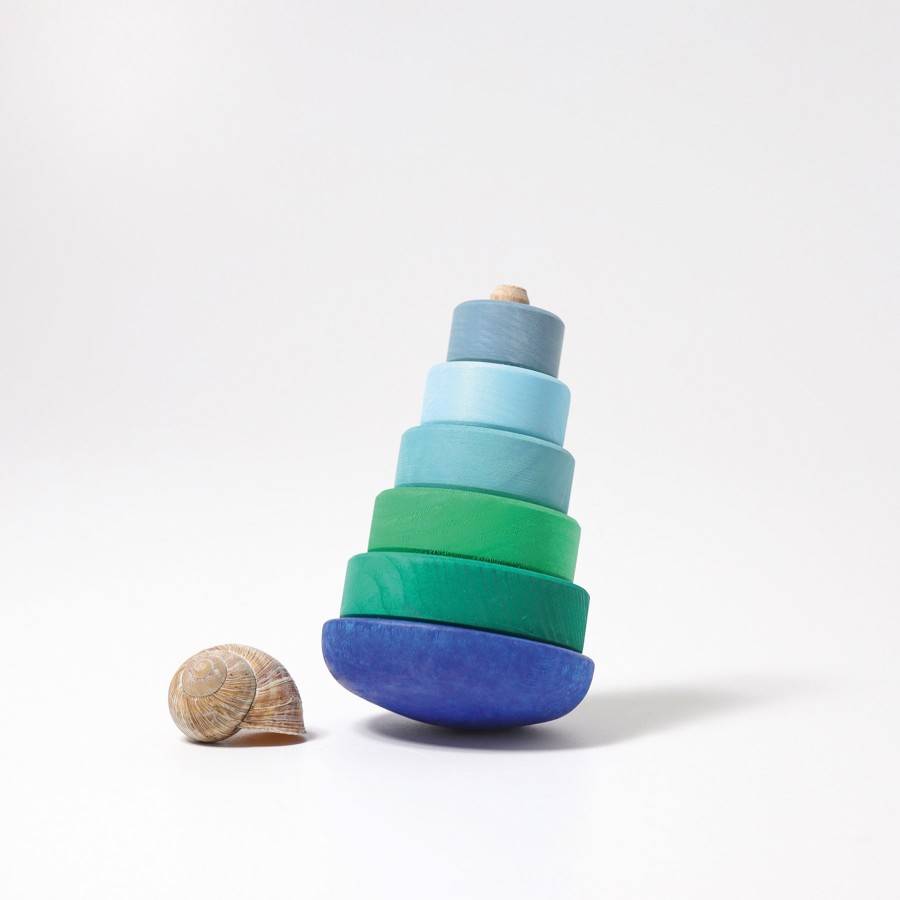 My First Grimm'S | Grimm’s Wooden Toys My First Grimm'S Grimm'S Conical Tower Wobbly, Blue